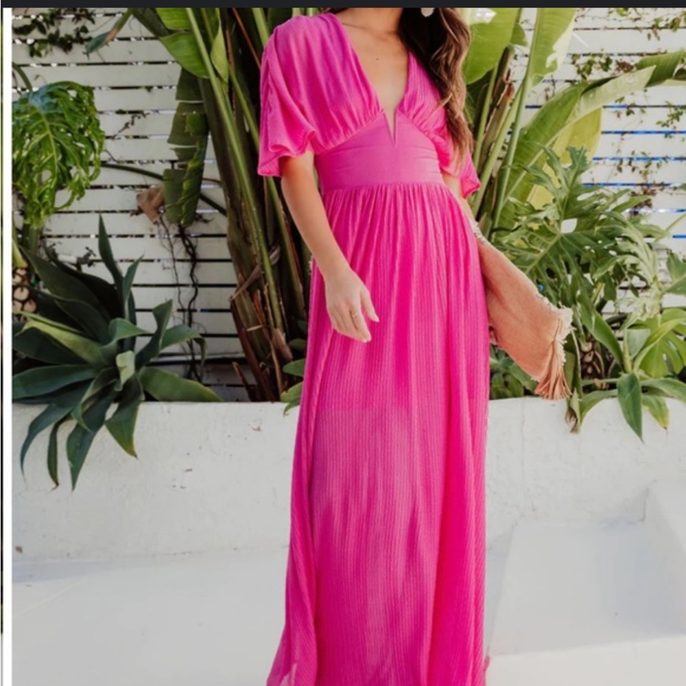Vici Plunge Neck Maxi Dress